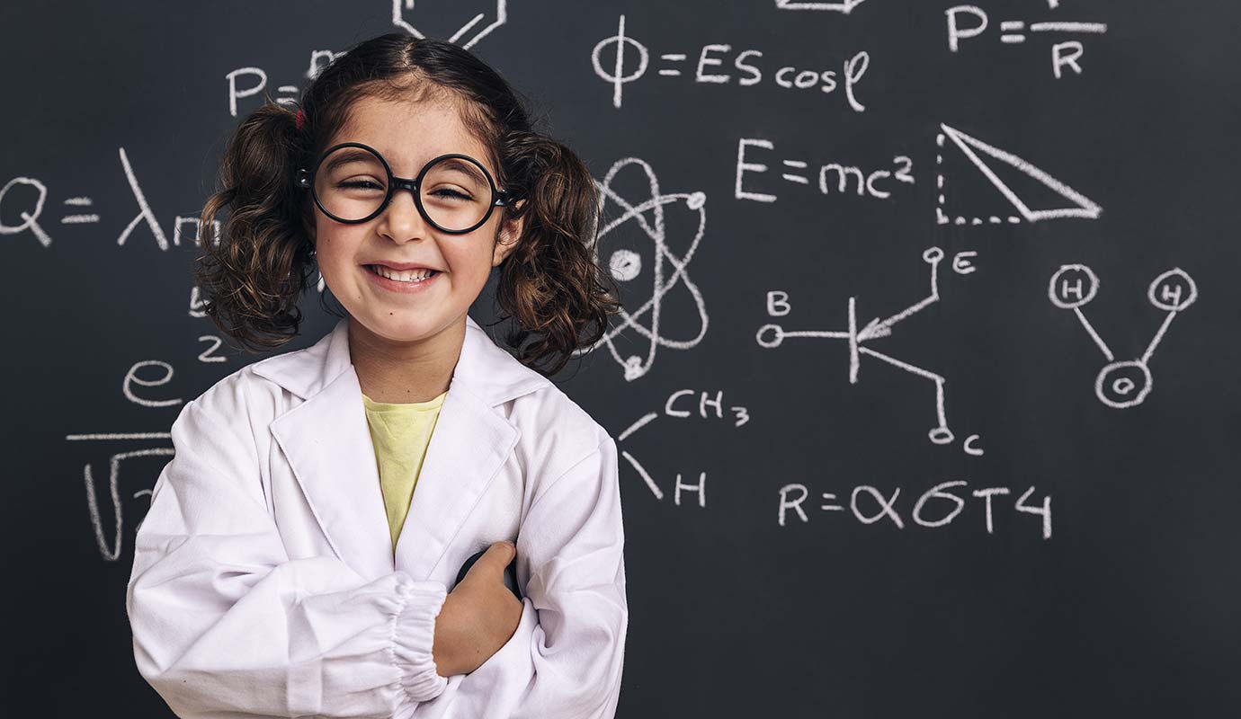 Child in scientist costume