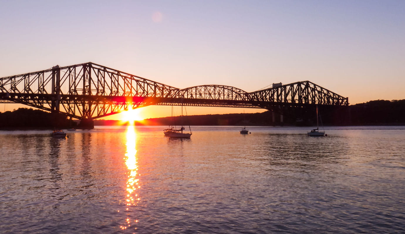 Sunset with a bridge view
